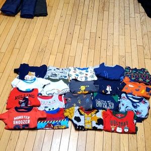 19 pairs of toddler boy pajamas